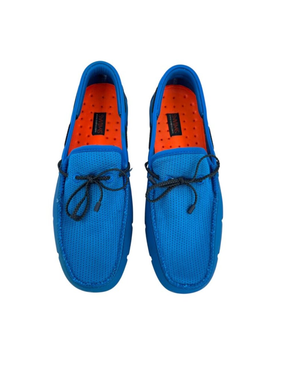 Swims Mens Braided Lace Blue Perforated Rubber Loafers Size 7 Water-Friendly